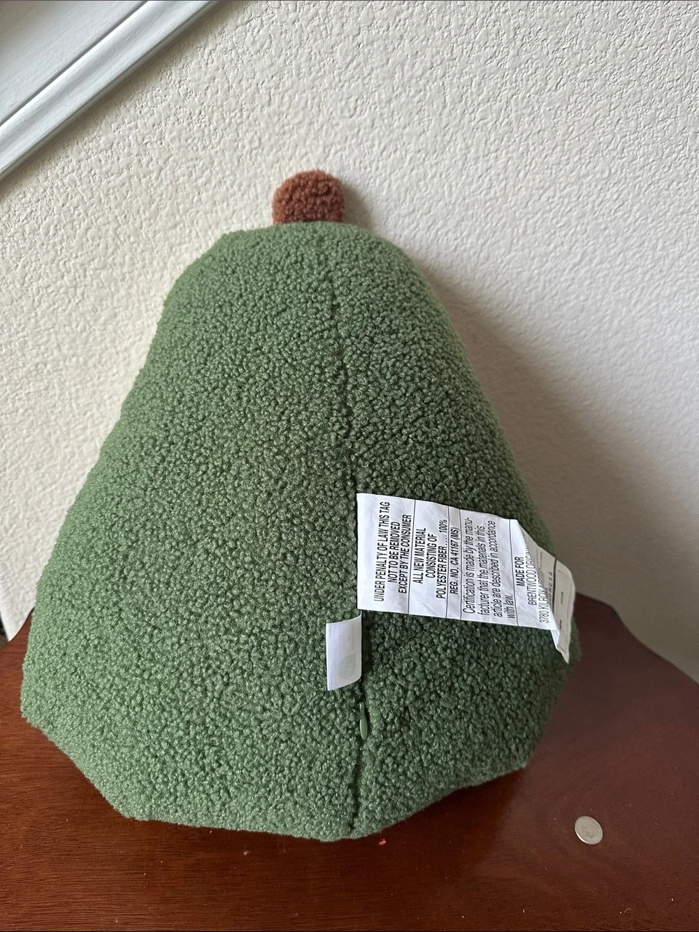 Plush Avocado Accent Pillow - Green & Brown